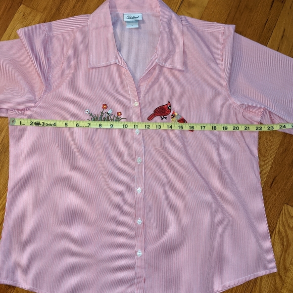 Vintage Distinct Striped Button Down Top Large - Picture 12 of 12